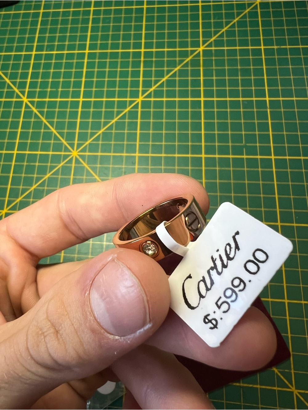 Gold Cartier love diamond ring 750 - Picture 4 of 16